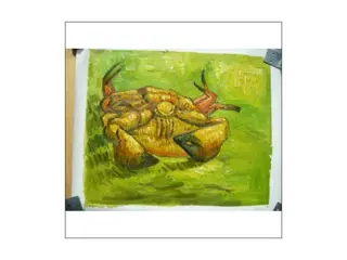 OLIEVERF SCHILDERIJ KRAB 42x51 cm Nieuw