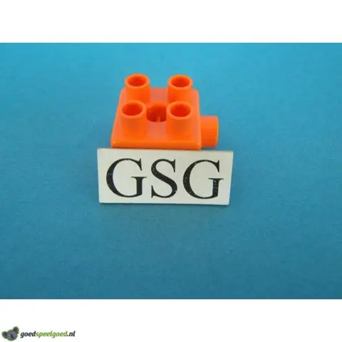 Steen oranje 2x2 zijaansluiting nr. 16386