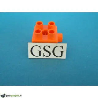 Steen oranje 2x2 zijaansluiting nr. 16386