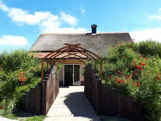 Vrijstaande riet gedekte villa met wellness faciliteiten