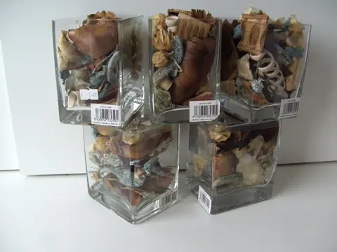 DECORATIEF GLAZEN ACCUBAKJE 5 STUKS.