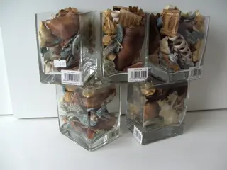 DECORATIEF GLAZEN ACCUBAKJE 5 STUKS.