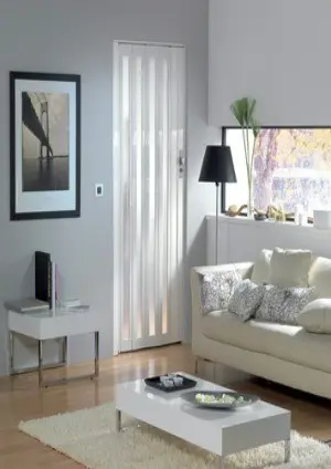 Grosfillex Vouwdeur Larya glas uitbreidbaar wit 84 x 215 cm