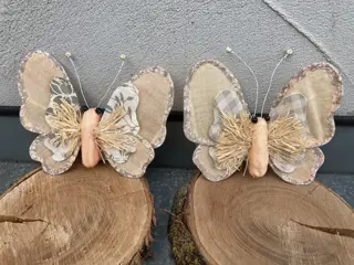 STOFFEN VLINDER SET MET CLIP 14,5CM NIEUW