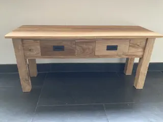 TEAKHOUT HALBANKJE, TV MEUBEL 90 CM