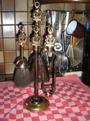 Haardstel, rood koper - 4 delig