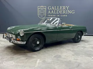 MG B Roadster Trade-in-car Restored condition, "British Racing Green" over tan leather, In the perio