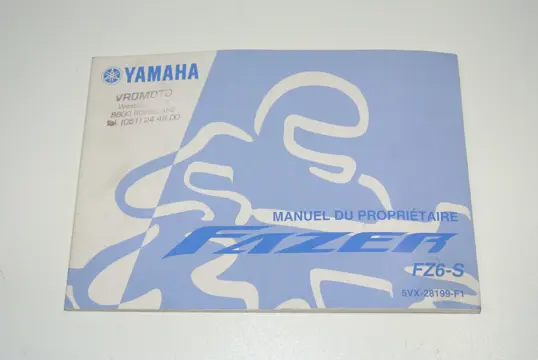 INSTRUCTIEBOEKJE Yamaha FZ6 2008 - 2009