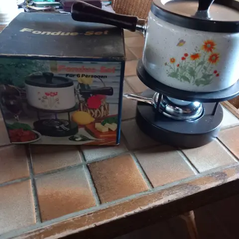 vintage, fonduestel, z.g.a.n.