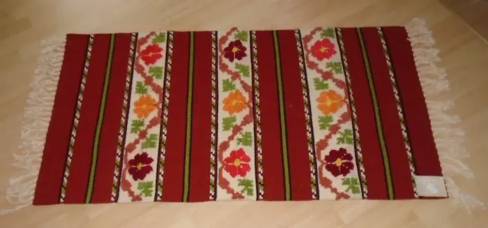 KELIM RODE KLEDEN BLOEMEN 120x60 cm NIEUW