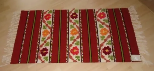 KELIM RODE KLEDEN BLOEMEN 120x60 cm NIEUW