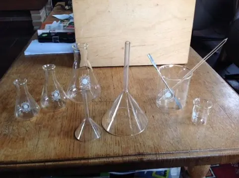 Laboratorium glas - erlenmeijer - oud