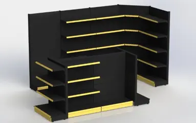 Wandstellingen Winkelstelling winkelrek antraciet rekken