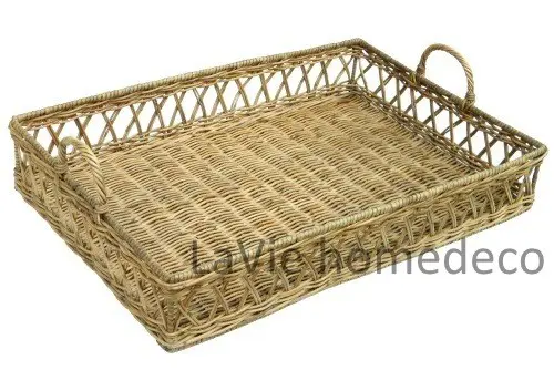 Groot dienblad van riet 60x40cm