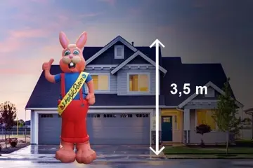 Opblaasbare 't (Paas)Haasje te huur landelijke bezorging mo