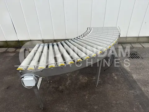 Aangedreven rollenbaan bochtband van 90 graden, 50 cm breed