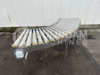 Aangedreven rollenbaan bochtband van 90 graden, 50 cm breed