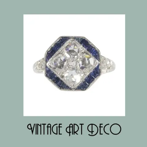Vintage Art Deco verlovingsring