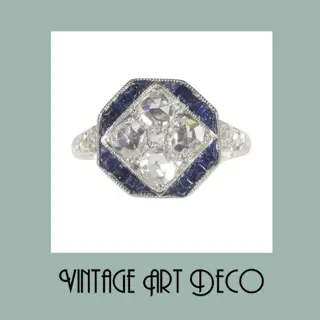 Vintage Art Deco verlovingsring
