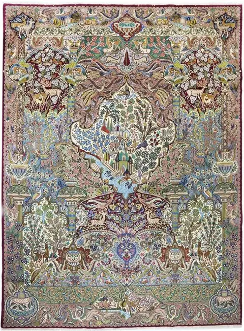 Kashmar Garten Eden - mooi perzisch tapijt - 388 cm - 302 cm