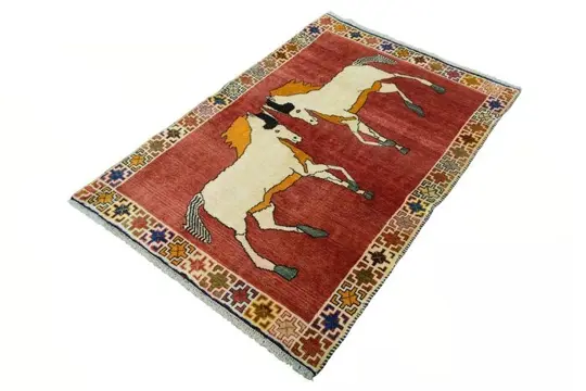 Gabbeh - Verzamelobject - Paarden - 150 cm - 103 cm
