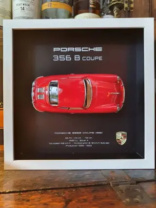 Decoratief object - 3D Framed Porsche 356 B Coupe (1961) -