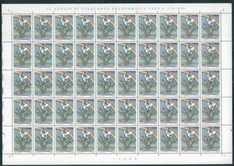 Italiaanse Republiek 1995 - ‘Flooded’ in full sheet of 50 with the 3 position varieties reported by Unificato. - Sassone 2137