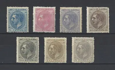 Spanje 1879 - Complete set, unissued, Alfonso XII - Edifil nº NE 4/ NE 10
