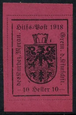 Italië 1918 - Merano, 5 heller lilac carmine. With certificate. - Sassone N. 5