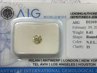 1 pcs Diamant - 0.41 ct - Rond - No reserve price , fancy