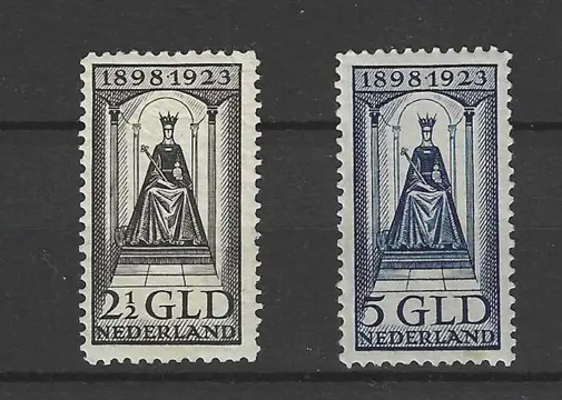 Nederland 1923 - Koningin Wilhelmina Regeringsjubileum - NVPH 130 + 131