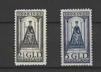 Nederland 1923 - Koningin Wilhelmina Regeringsjubileum - NVPH 130 + 131