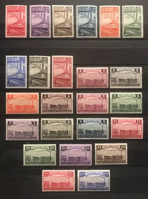 België 1935 - Spoorwegzegels Eeuwfeest van de Belgische Spoorwegen - postfris