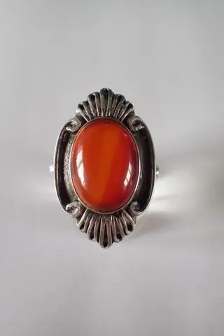 Ring met lussen en Agaat - Bauhaus Era - Ring (1)