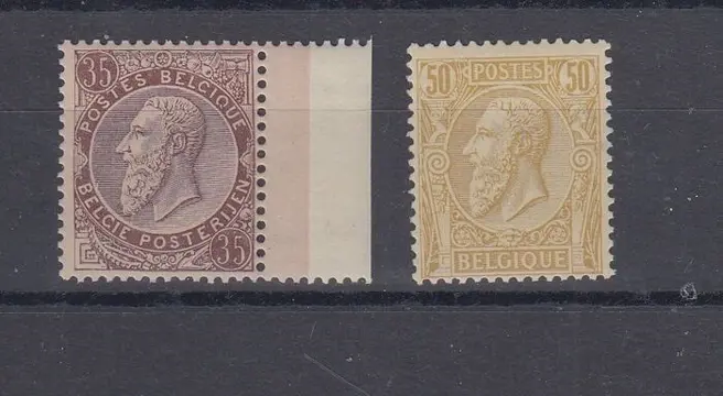 België 1884 - Leopold II - OBP : 49/50 goede centrage