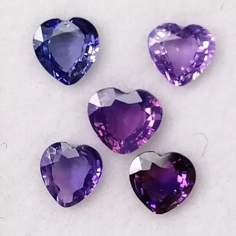 5 pcsVeelkleurige Saffier - 2.09 ct