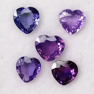 5 pcsVeelkleurige Saffier - 2.09 ct