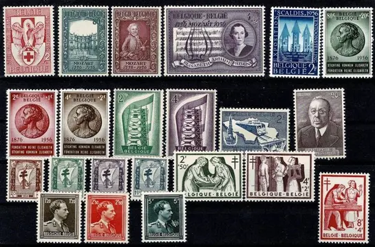 België 1956 - Volledige jaar 1956 - OBP 986/1007