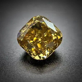 1 pcs Diamant - 0.69 ct - Cushion - fancy deep brownish