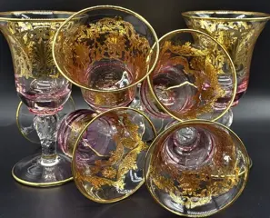 Roze reuzenbekers in goud (6) - Barok - .999 (24 kt) goud