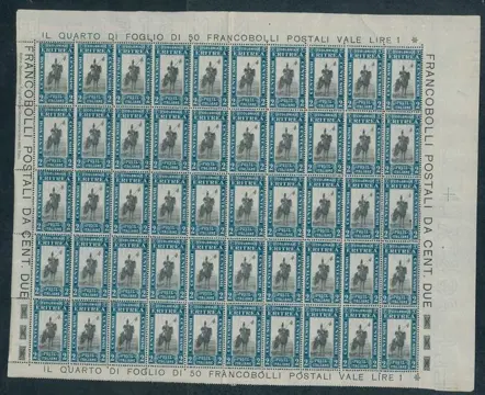 Italiaans Eritrea 1930 - African subjects, 2 cents greenish azure no. 156 in full sheet of 50.