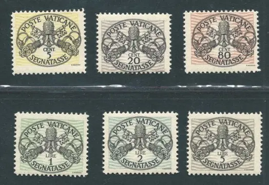 Vaticaanstad 1946 - Postage due with wide lines MNH - Sassone n. 13/18