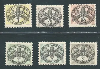 Vaticaanstad 1946 - Postage due with wide lines MNH - Sassone n. 13/18