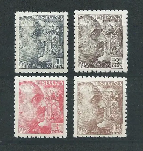 Spanje 1940/1945 - General Franco with coarse perforation - Well centred - Edifil nº 930 + 932 + 933 + 935