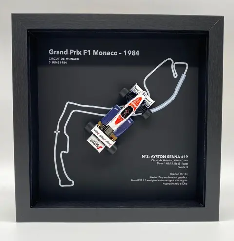 Decoratief object - FRAMEDWHEELS - GP MONACO 1984 AYRTON