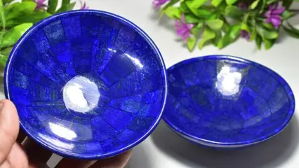 Paar Lapis Lazuli Kom - 39×125×125 mm - 586 g - (2)