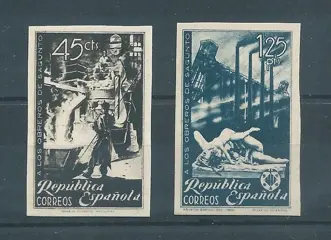 Spanje 1936/1938 - Workers of Sagunto complete set, imperforated - Edifil Especializado nº 773pc/74pc