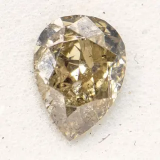 1 pcs Diamant - 0.93 ct - Peer - Natural Fancy Yellowish