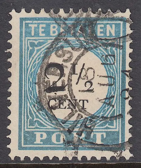 Nederland 1881 - Portzegel, met variëteit korte breukstreep - NVPH P5fkD III