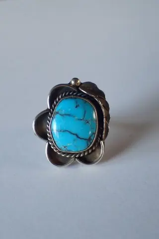 Art Deco Native ring with Turqoise - Ring (1)